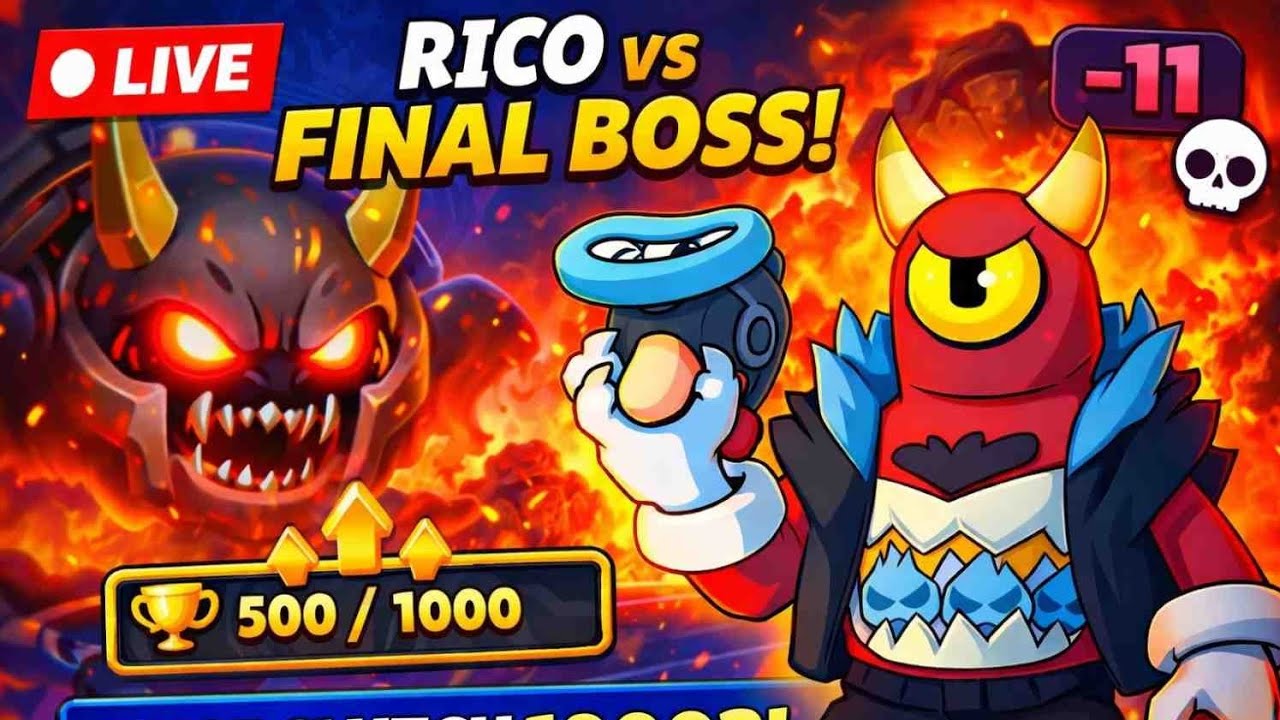 FINAL BOSS RICO 🔴 | Trophy Road to 1000 (Brawl Stars Live)