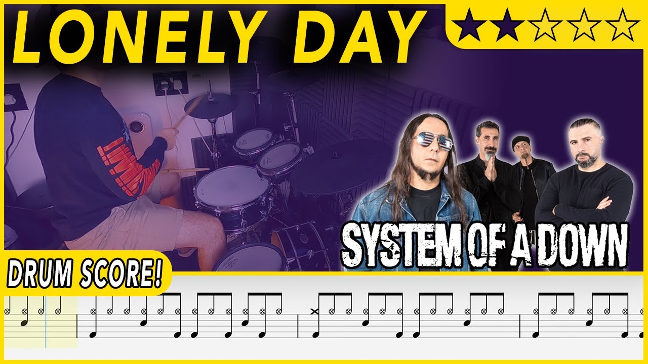 Lonely Day - System Of A Down | DRUM SCORE Sheet Music | #347 DRUMSCRIBE