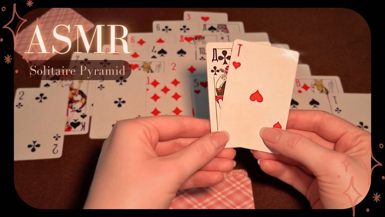 Solitaire Pyramid: soft whispering & relaxing card sounds ASMR