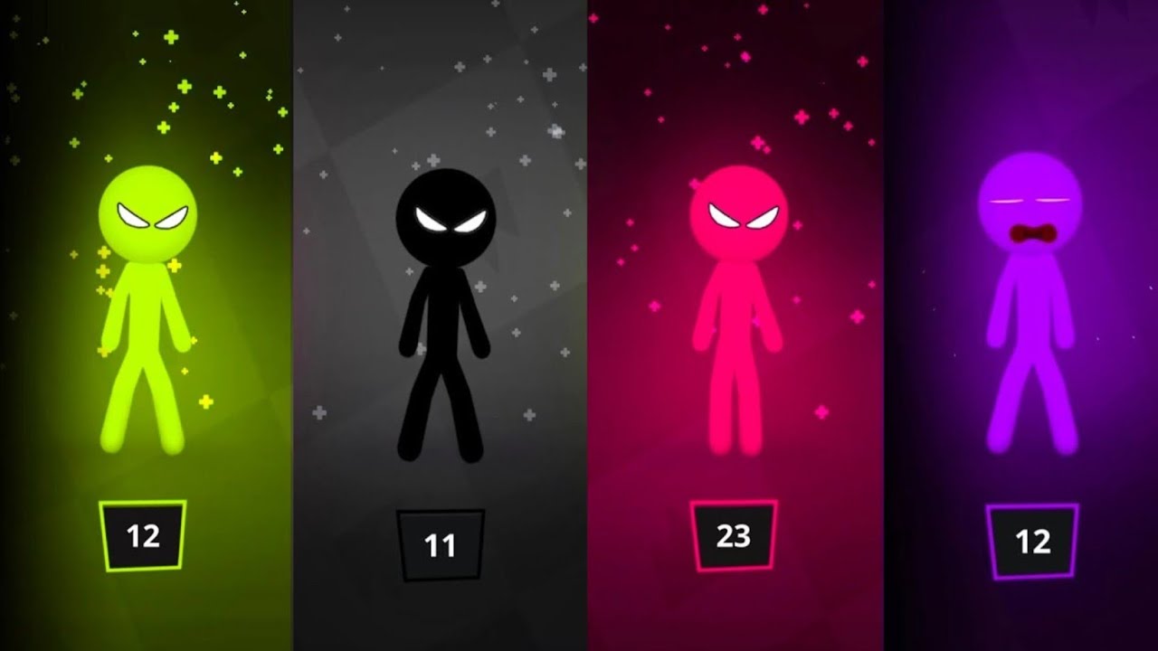 Stickman Party - Турнирный режим, случайный выбор 1-4 игроков | Прохождение игры, обновление мини...