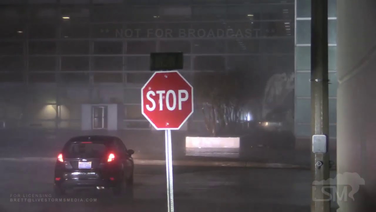 08-27-2020 Lake Charles, LA Hurricane Laura - Extreme Eyewall Footage - Flying Debris & Devastation