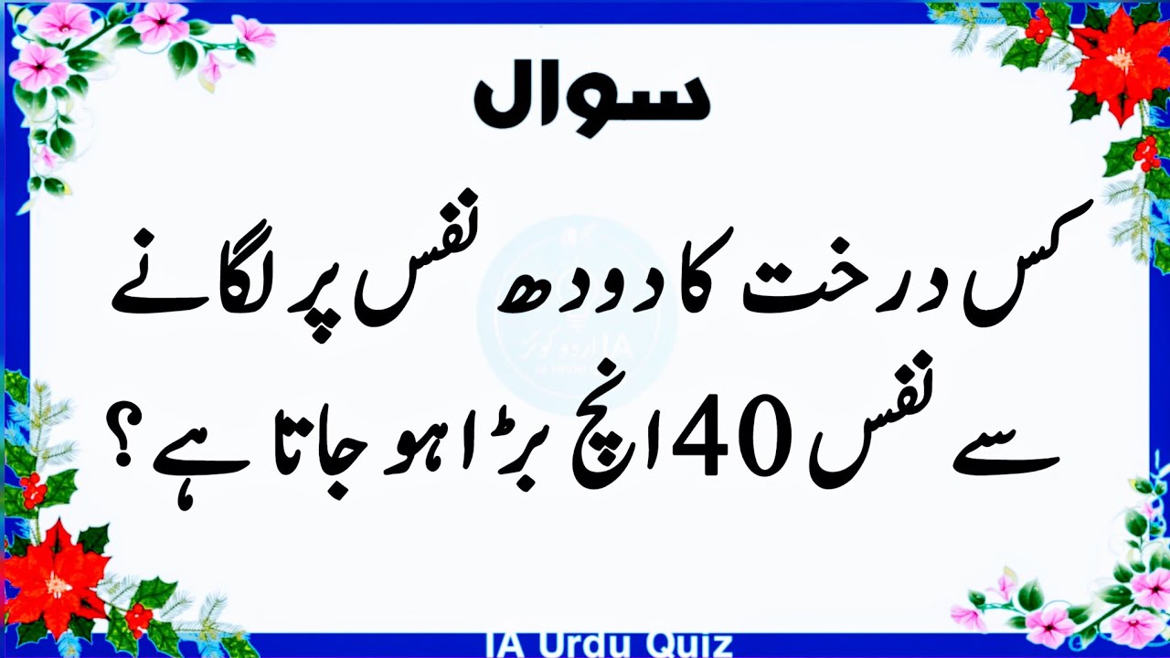 GK Question || GK In Hindi Urdu  || Islamic Question and Answer || IA Urdu Quiz 