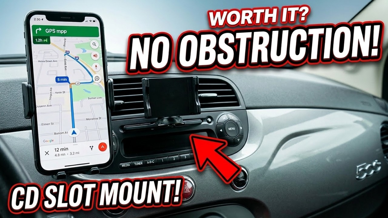 CD Slot smartphone phone GPS holder mount for your car - Fiat 500