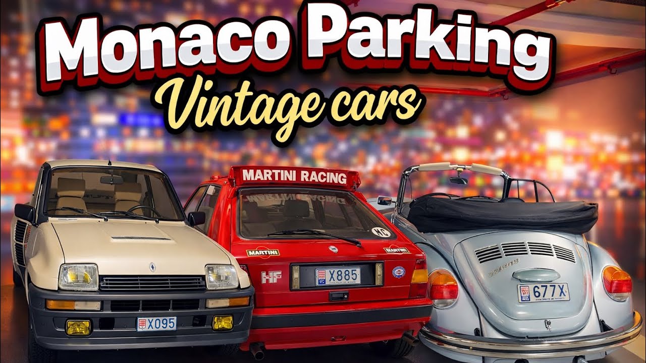 Monaco parking of Vintage rally cars 