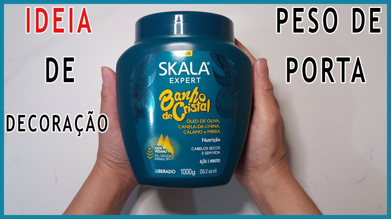Peso de porta feito com pote de creme | como fazer um peso de porta com pote de creme de cabelo