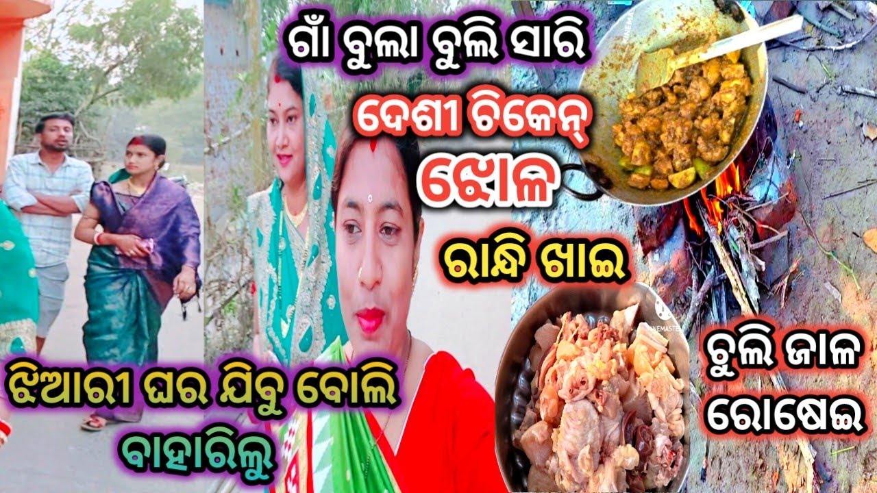 ଗାଁ ବୁଲା ବୁଲି ସାରି  ଦେଶୀ ଚିକେନ୍ ଝୋଳ ରାନ୍ଧି ଖାଇ ଝିଆରୀ ଘର ଯିବାକୁ ବାହାରିଲୁ ସମସ୍ତେ @Raniofficialvlog 