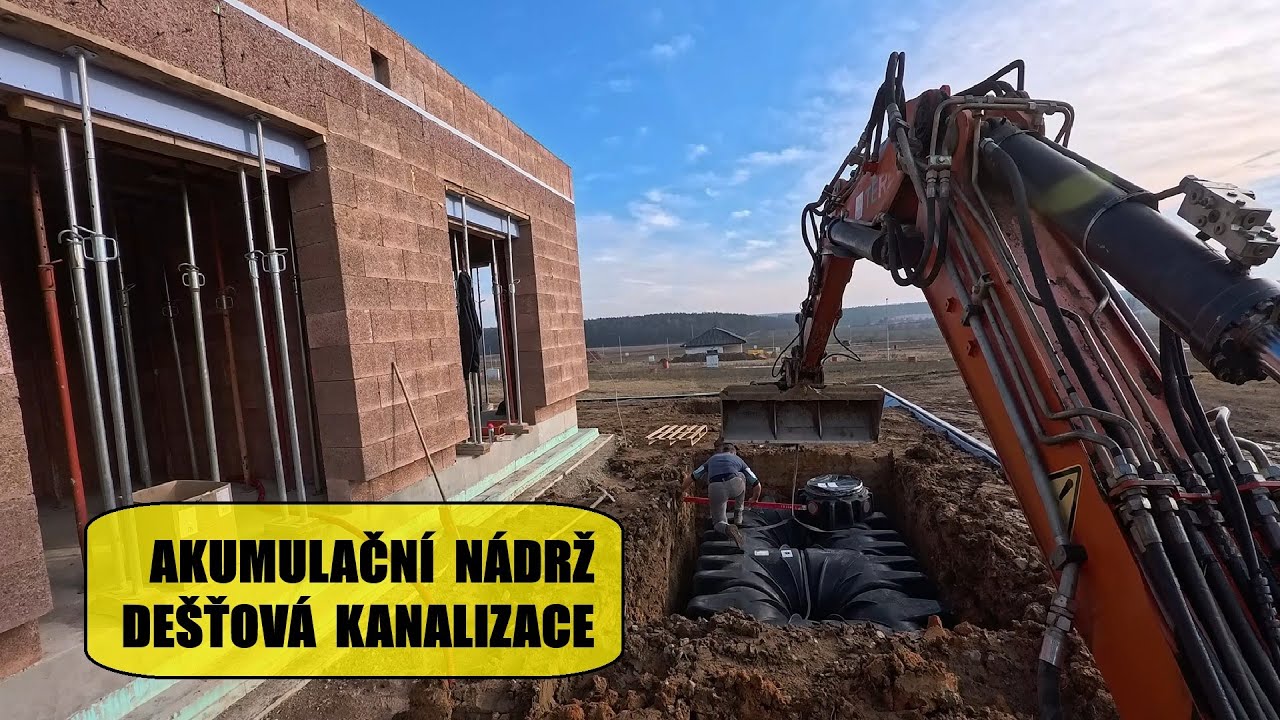 Akumulační nádrž 7,5m3 a dešťová kanalizace
