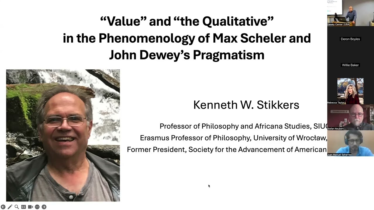 Kenneth Stikkers, “Max Scheler and John Dewey on ‘Value’ and ‘the Qualitative’.