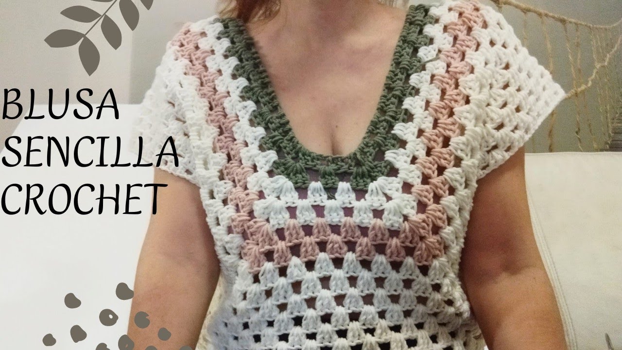 Cómo TEJER una BLUSA SENCILLA de CROCHET 😍💚🌺