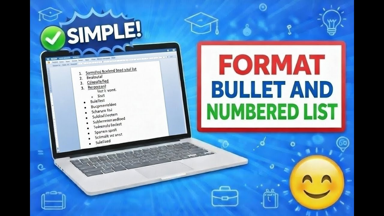 How to Add Bullets and Numbered Lists in MS Word | Beginner Tutorial