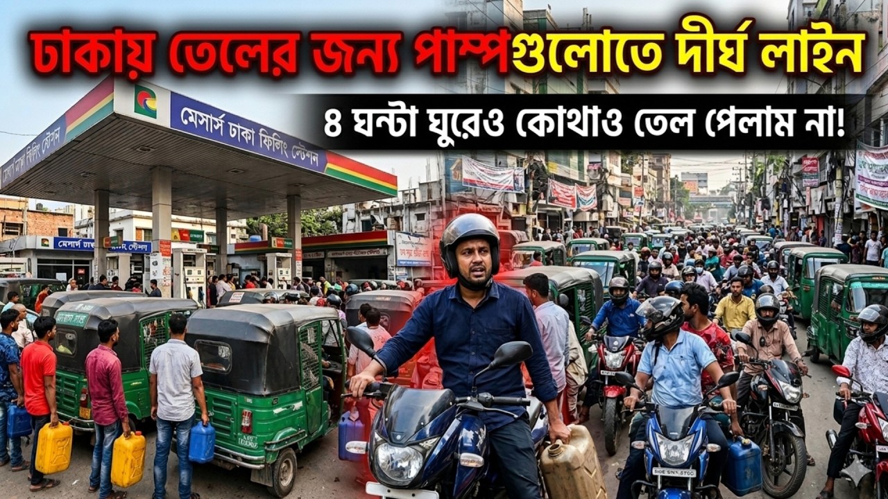 ⛽ ২০০ টাকার বেশি তেল দিচ্ছে না! | রাতে ৪ ঘন্টা ঘুরেও পেলাম না অকটেন | Dhaka Fuel Crisis Vlog
