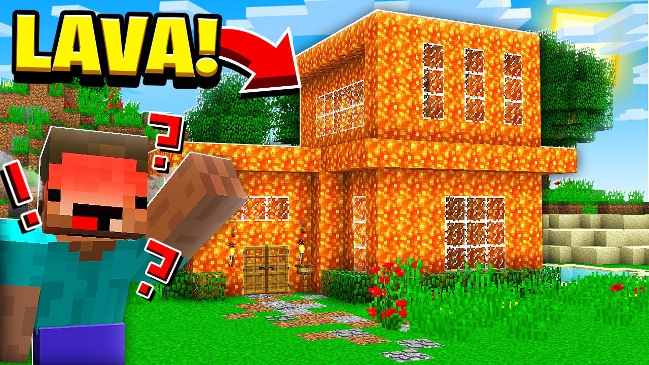 Turning My Brother's House into LAVA *PRANK* in Minecraft!