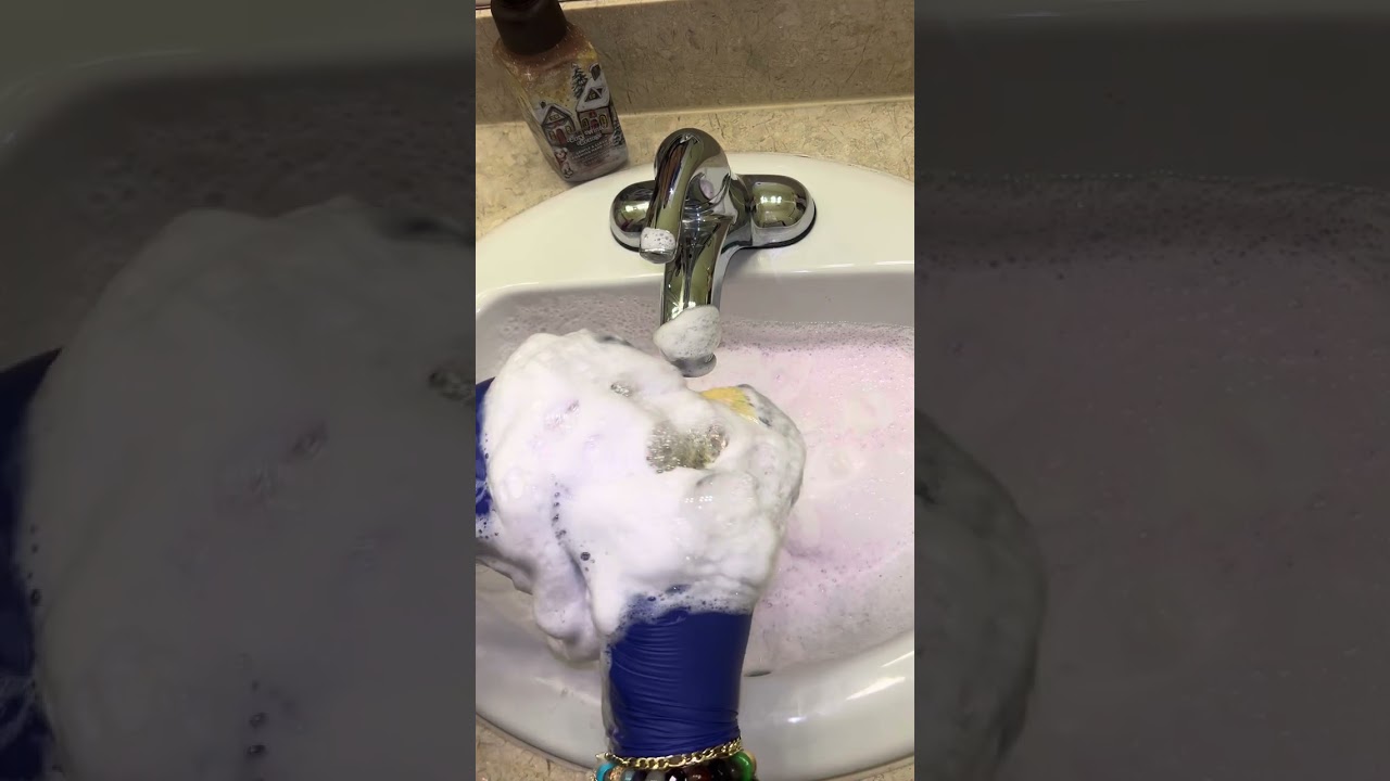 🍉 Watermelon AJAX Suds ASMR Sponge Squeezing 💜🫧 Oddly Satisfying Sounds 