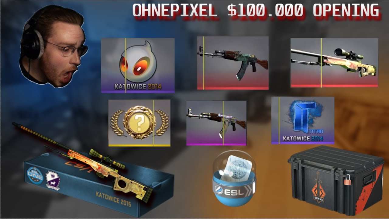 ЛЕГЕНДАРНОЕ ОТКРЫТИЕ OHNEPIXEL'A НА $100.000 В CS:GO (полная версия) | $100k CSGO CASE OPENING