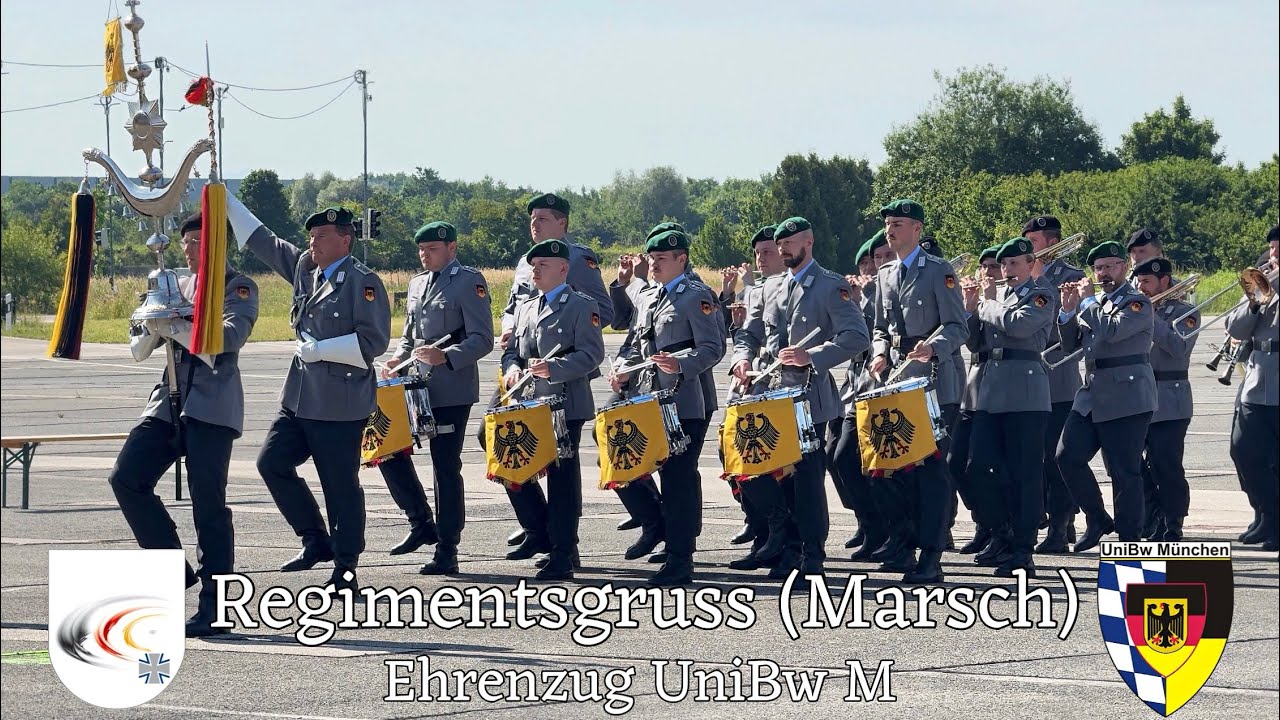 Regimentsgruß - Ehrenzug UniBw M Leutnantsbeförderung 2025 - Musikkorps BW - Parade Bundeswehr