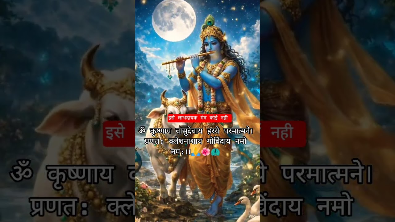 ॐ कृष्णाय वासुदेवाय हरये परमात्मने||🙏🌺#krishnamantra #viralshorts #youtubeshorts