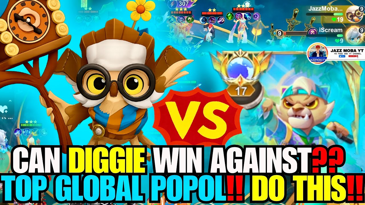 HOW TO WIN WITH A TOP GLOBAL POPOL USING DIGGIE? BATTLE OF TOP GLOBALS! #mcgg #magicchessgogo #mlbb