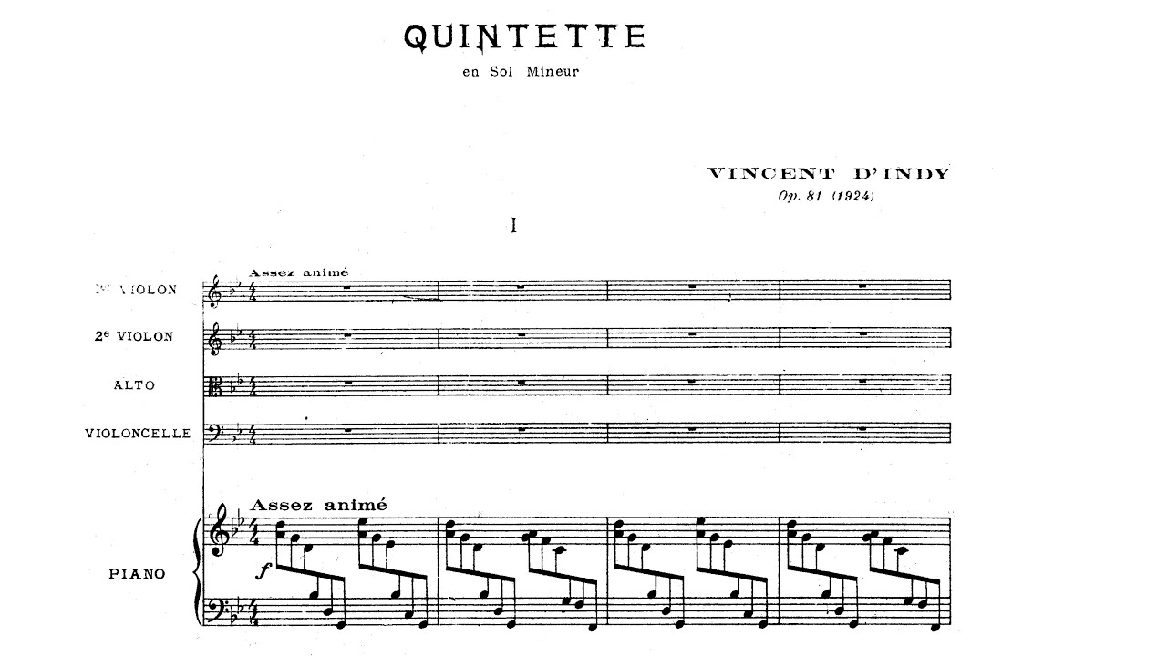 Vincent d'Indy - Piano Quintet in G Minor, Op. 81