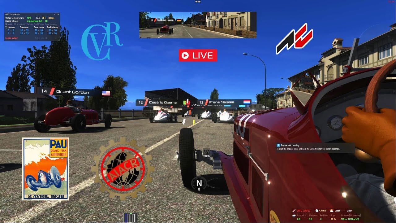 1938 GRAND PRIX PAU 55 Lap Online Race ASSETTO CORSA
