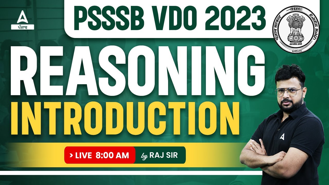 PSSSB VDO Preparation | Reasoning Class | Introduction By Raj Sir