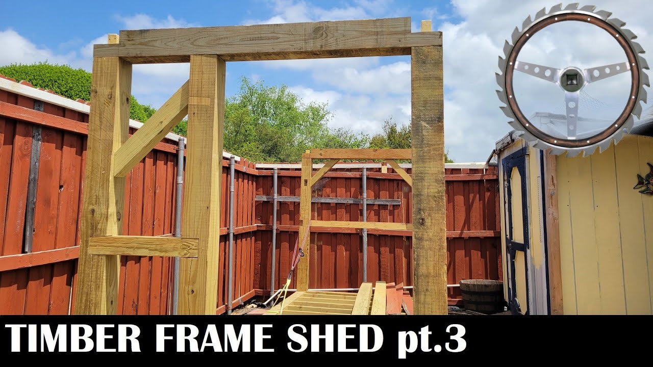 Timber Frame Shed part 3. Diagonal Tenons, Doorway, Alignment trouble.