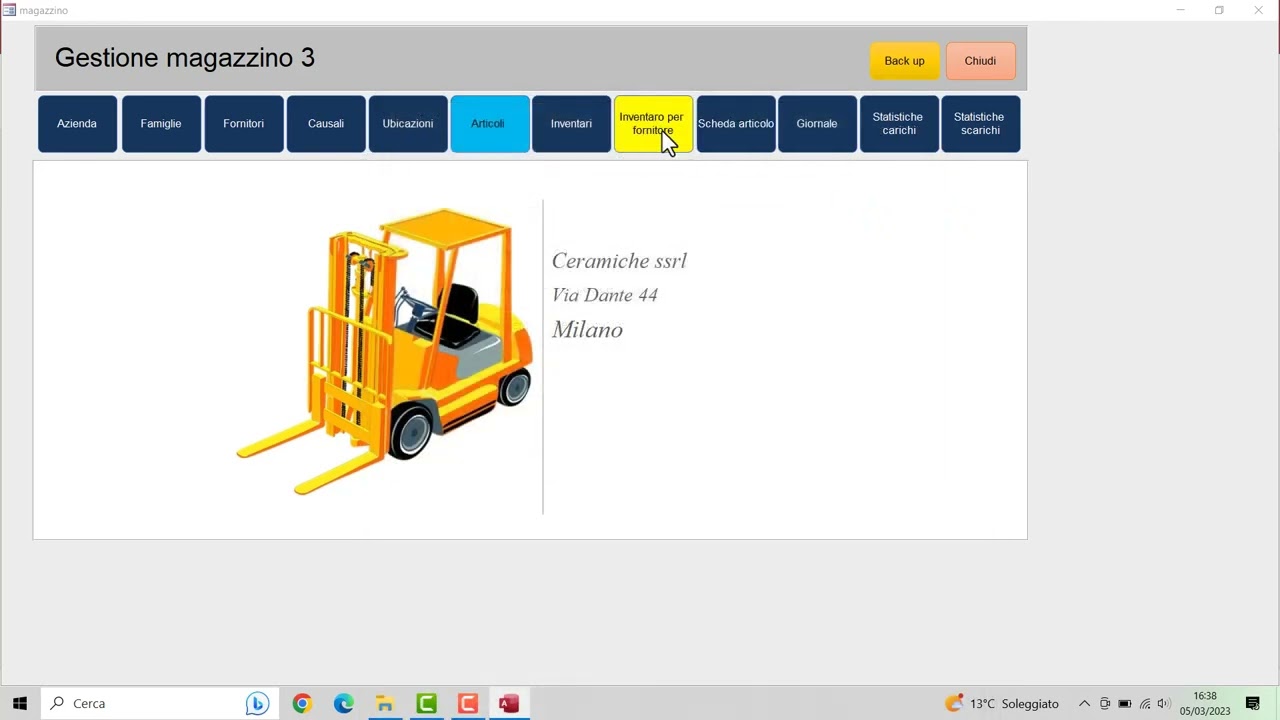 Magazzino 3.0 in access facilissimo email rinoaccoma@gmail.com