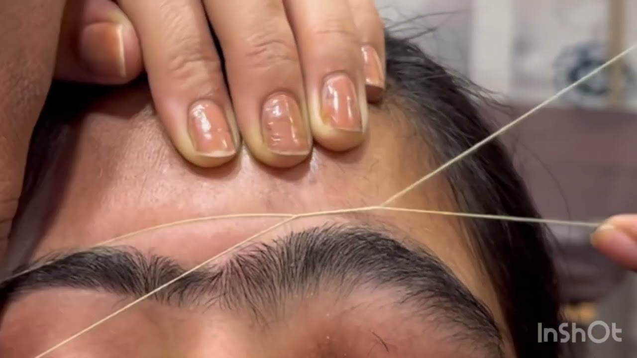 Eyebrow threading//thick eyebrow threading tutorial//threading tutorial threading eyebrow