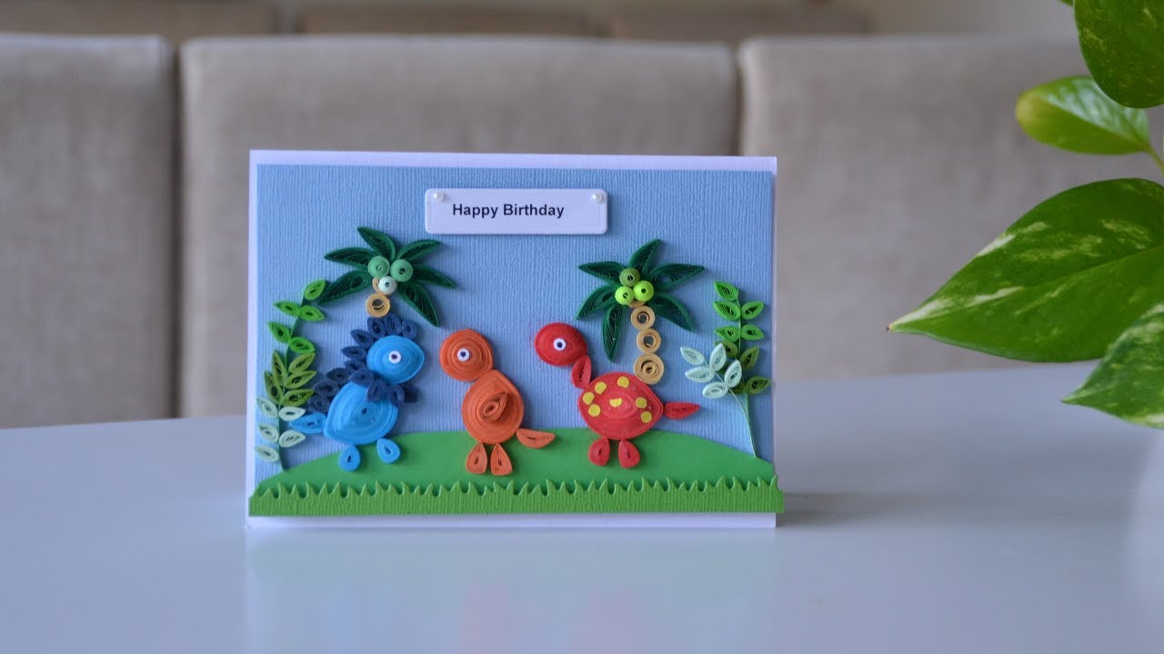 Cute DIY Dinosaur 🦖🦕🦖Birthday Card 😊  DIY BIRTHDAY CARD | Step by Step Tutorial