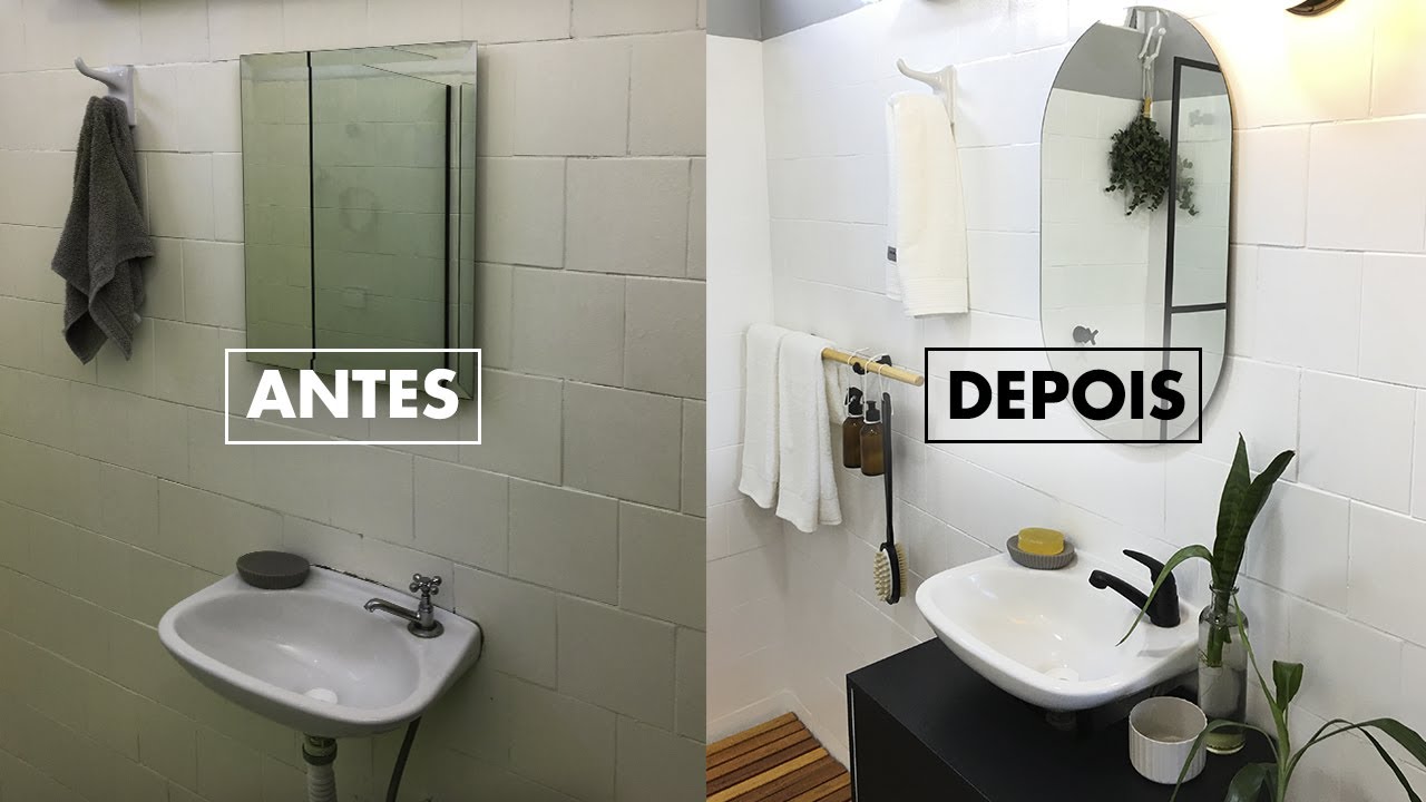 Reforma de banheiro pequeno gastando pouco: antes e depois