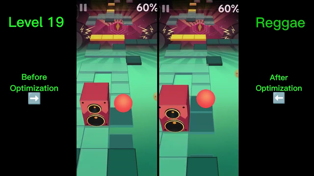 Rolling Sky - Reggae ( Level 19 ) | Before Vs. After Optimization