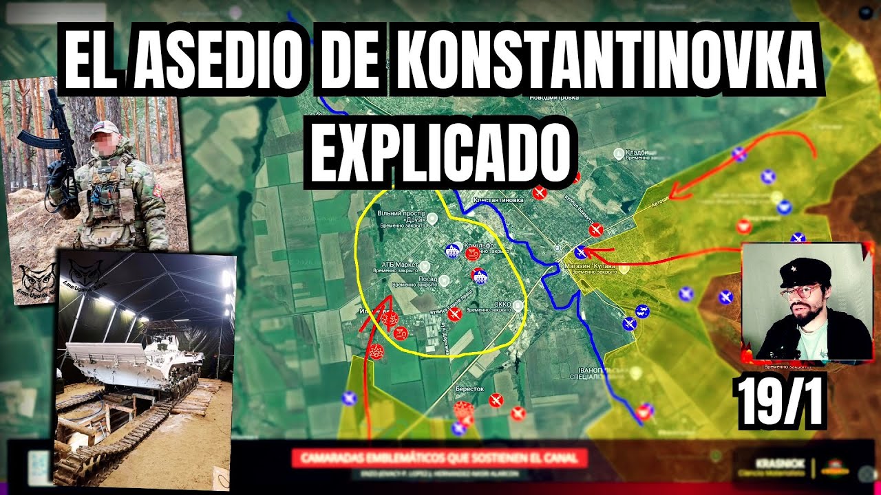 🇷🇺🇺🇦 ASALTO A KONSTANTINOVKA EN SU PUNTO MÁS ÁLGIDO, RUBIKON OBLITERA ARMAMENTO UCRANIANO [19/1/26]