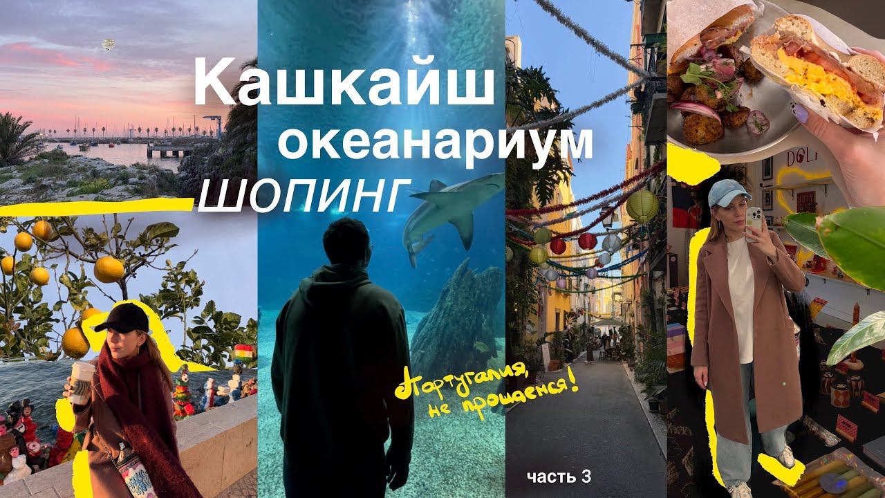 На поезде в Кашкайш, океанариум, греемся на солнышке, встречаем рассвет, шоппинг🌤🐠🛍Португалия, пока!