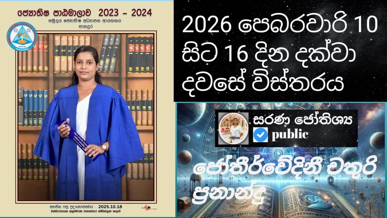 2026 පෙබරවාරි 10 සිට 16 දක්වා / දවසේ විස්තරය / සුබ මුහුර්ත