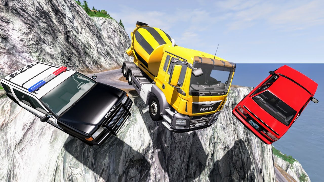 Realistic Cliff Drops #15 - BeamNG Drive Crashes | CrashBoomPunk