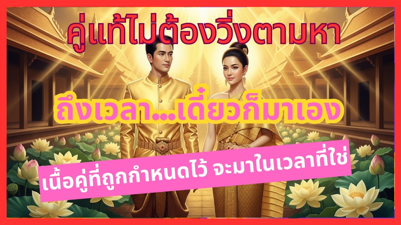 เลิกวิ่งตามความรัก เนื้อคู่ที่ถูกกำหนดไว้จะมาในเวลาที่ใช่ คู่แท้ไม่ต้องวิ่งตามหาถึงเวลาเดี่ยวก็มาเอง