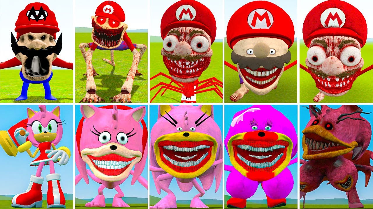 ALL NEW SUPER MARIO VS MARIO TAPES VS ALL NEW SONIC PINK VS AMY ROSE CURSED in GARRY'S MOD !!!