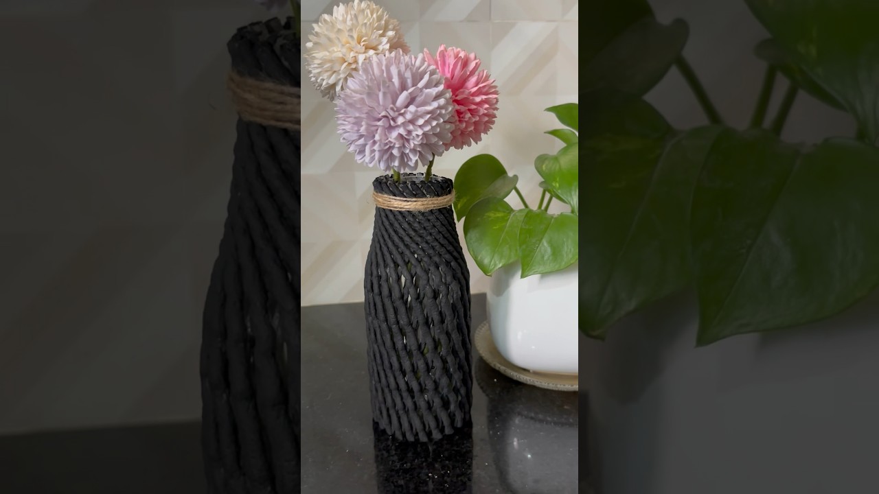 Easy DIY vase using glass bottle✨ Best out of waste DIY ideas ✨Glass bottle crafts
