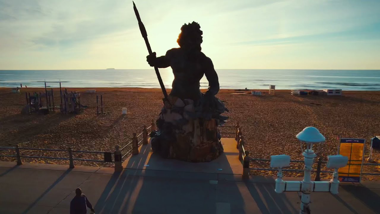 King Neptune Statue (Exciting) Virginia Beach, VA Ocean Front - 2021