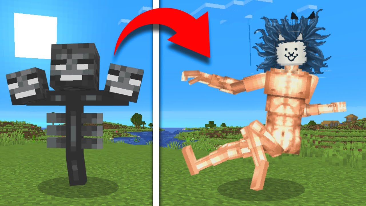 【マイクラ】モブをたくさんにゃんこ大戦争に作り直すマインクラフト