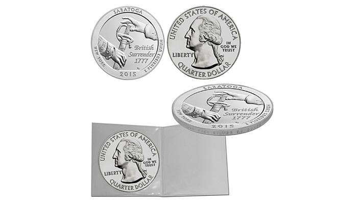 2015 5oz. Silver Bullion Saratoga National Park Quarter
