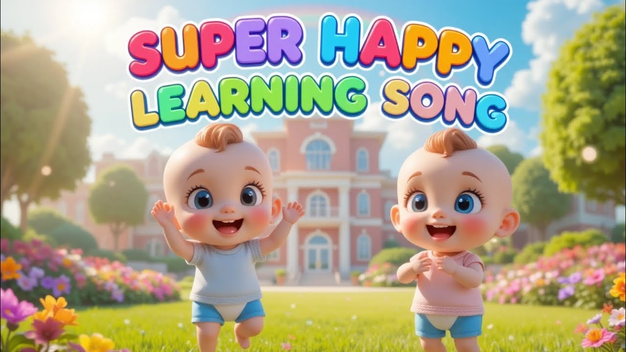 Super happy learning song for kids 🎶 Clap, jump, learn & smile all day! 🌈✨#babysongs #catoon#viralki
