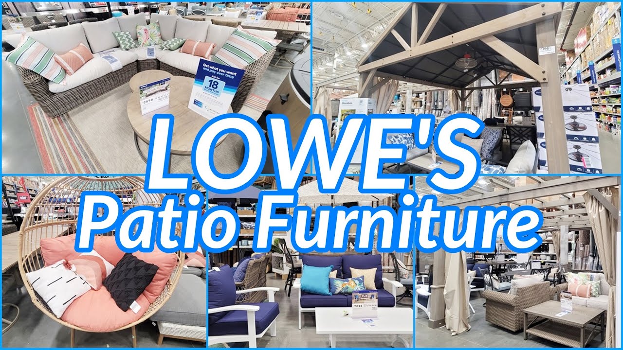 LOWE'S PATIO FURNITURE OUTDOOR DECOR 2023 SHOP WITH ME