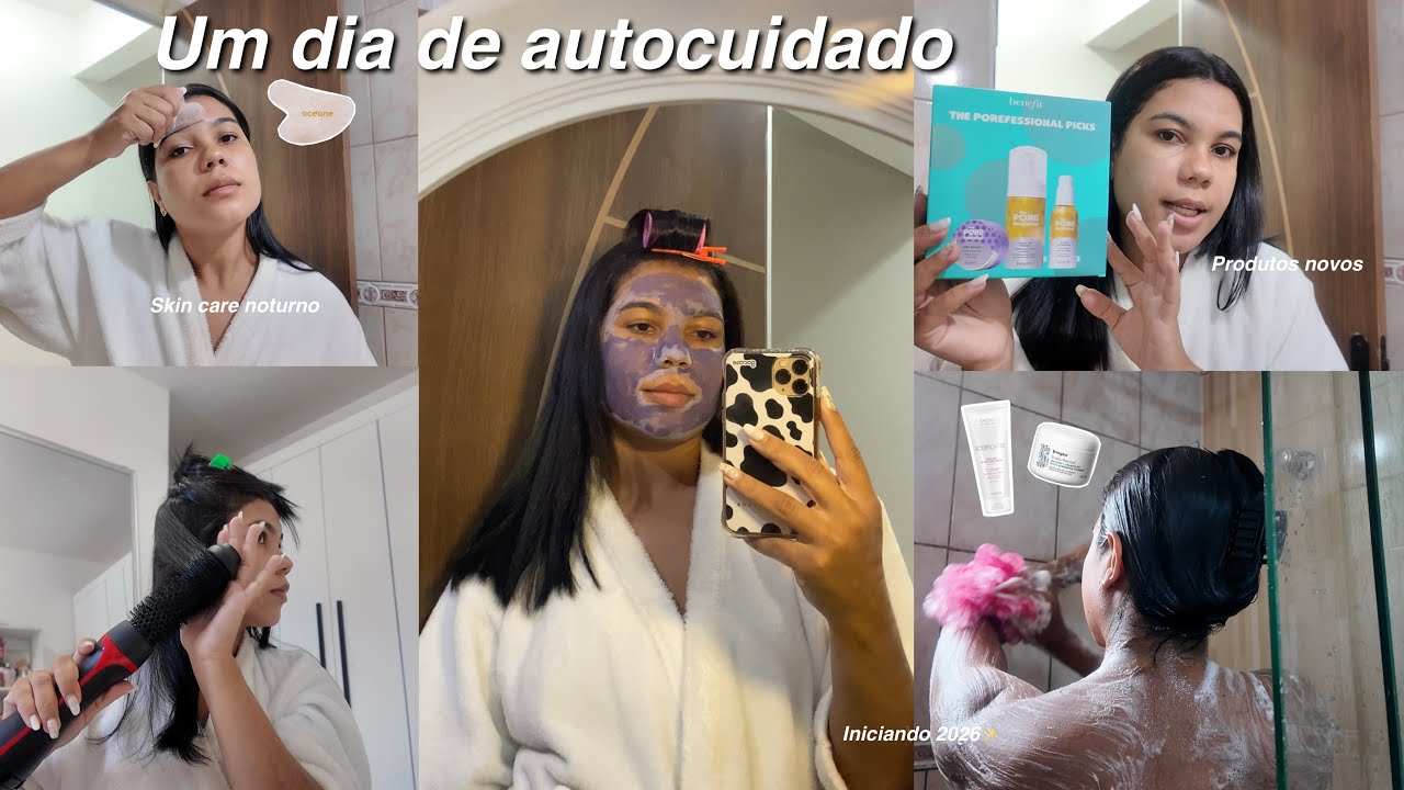 Um dia de autocuidado comigo | Testando produtos novos ,acidificação capilar ,skin care noturno …✨💕
