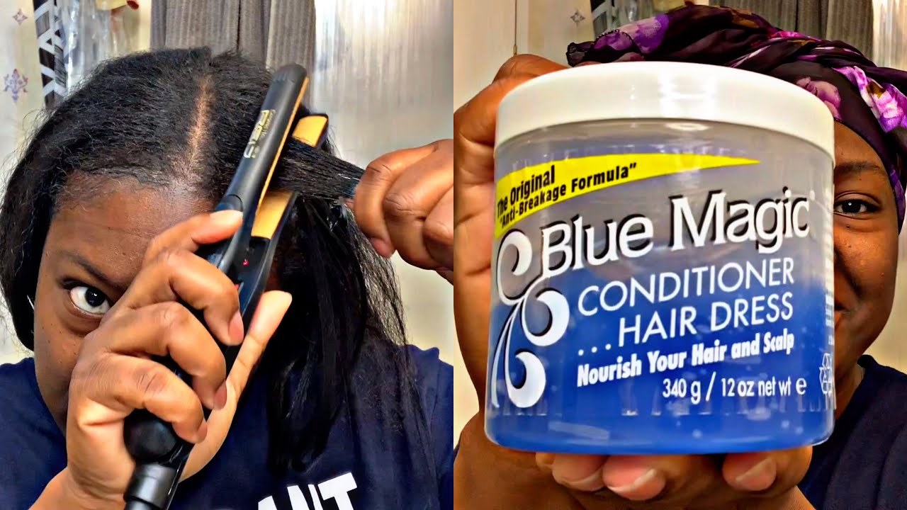 Straightening My Natural Hair With Blue Magic