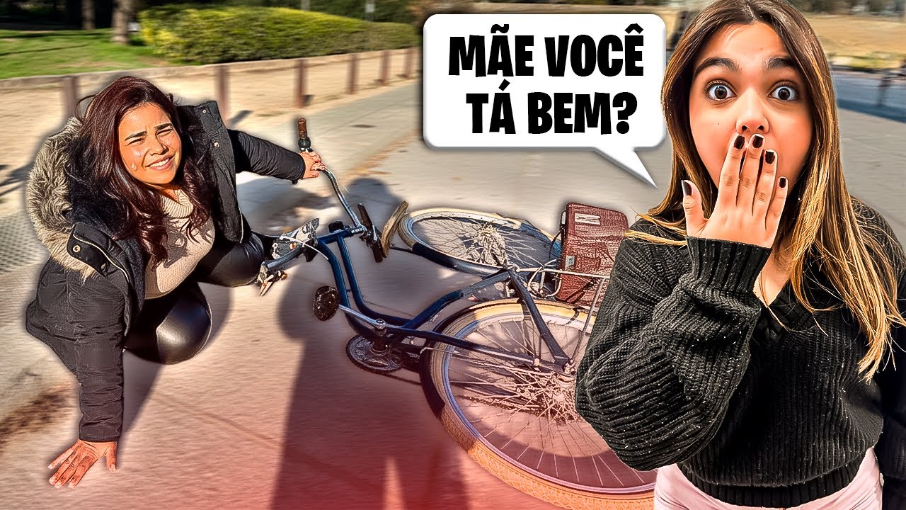 MINHA MÃE CAIU DE BICICLETA NO NOSSO PRIMEIRO PASSEIO NA ESPANHA. *ELA PASSOU MAL
