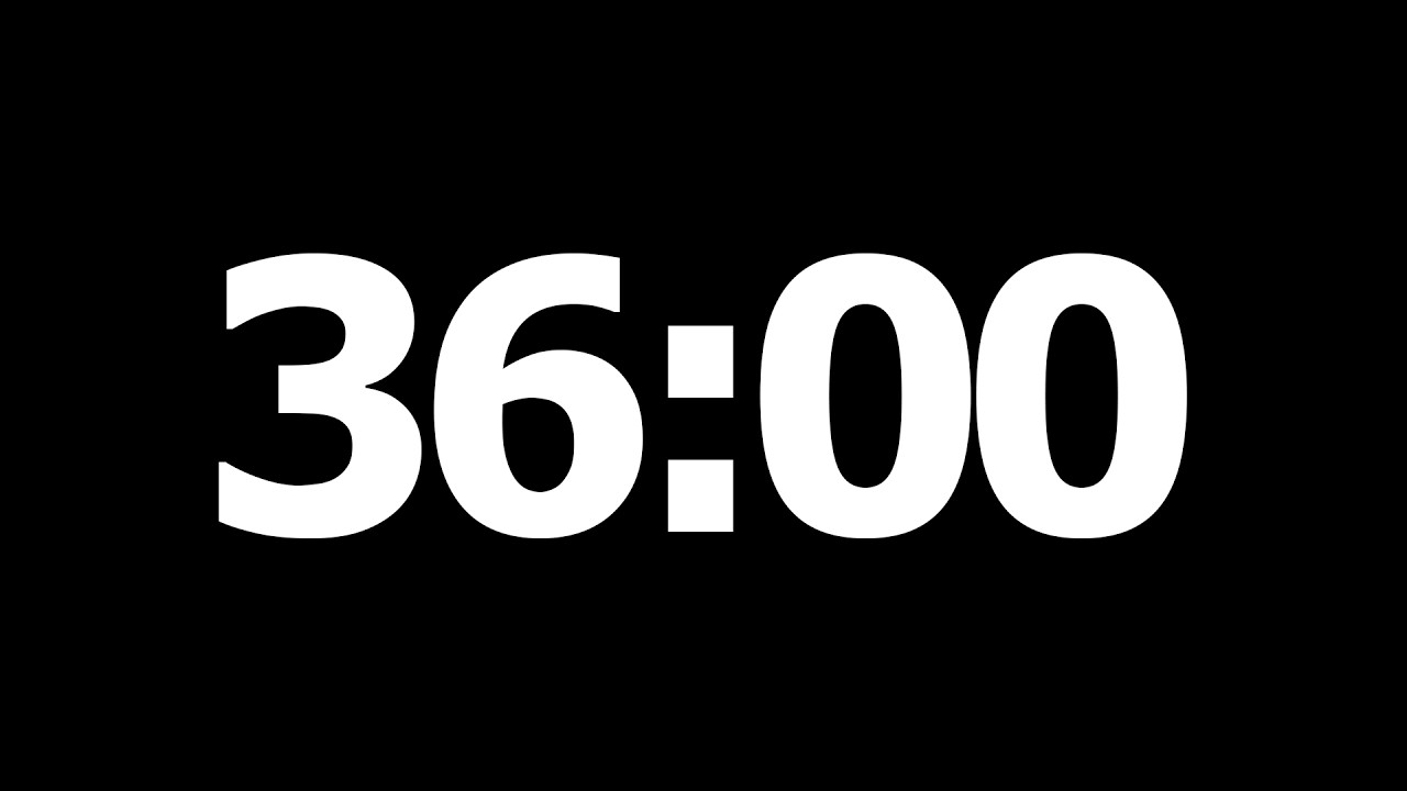 36 Minute Countdown Timer | Study | Focus | No Music