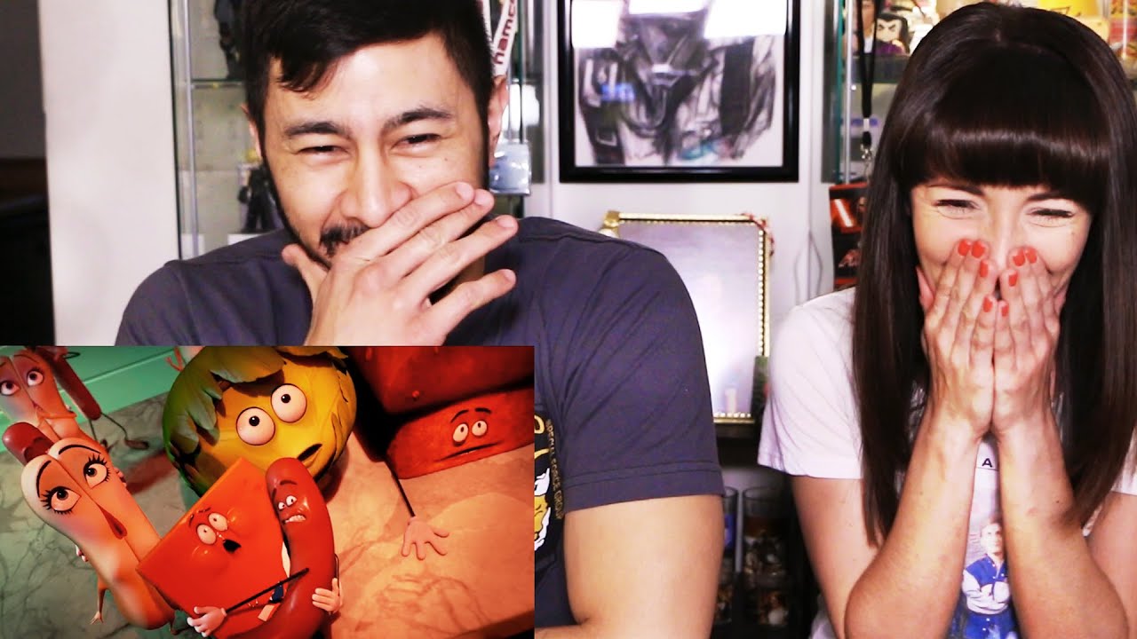 SAUSAGE PARTY trailer reaction by Jaby & Sydney Miller!