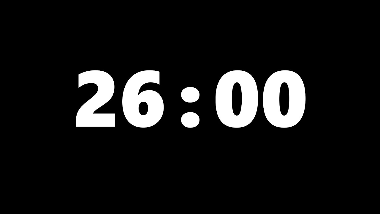 26 Minute Timer (Silent) - Visual Countdown for Extended Focus & Work