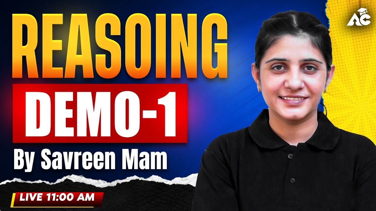 Reasoning Class For All Technical Exam 2026 | Demo-1 | Complete Basics + Strategy | By Savreen Mam