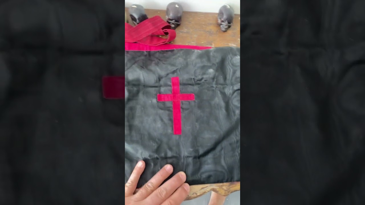 Tablier franc-ma&ccedil;on au grade de rose croix ❌ recto verso ! Vers 1950.